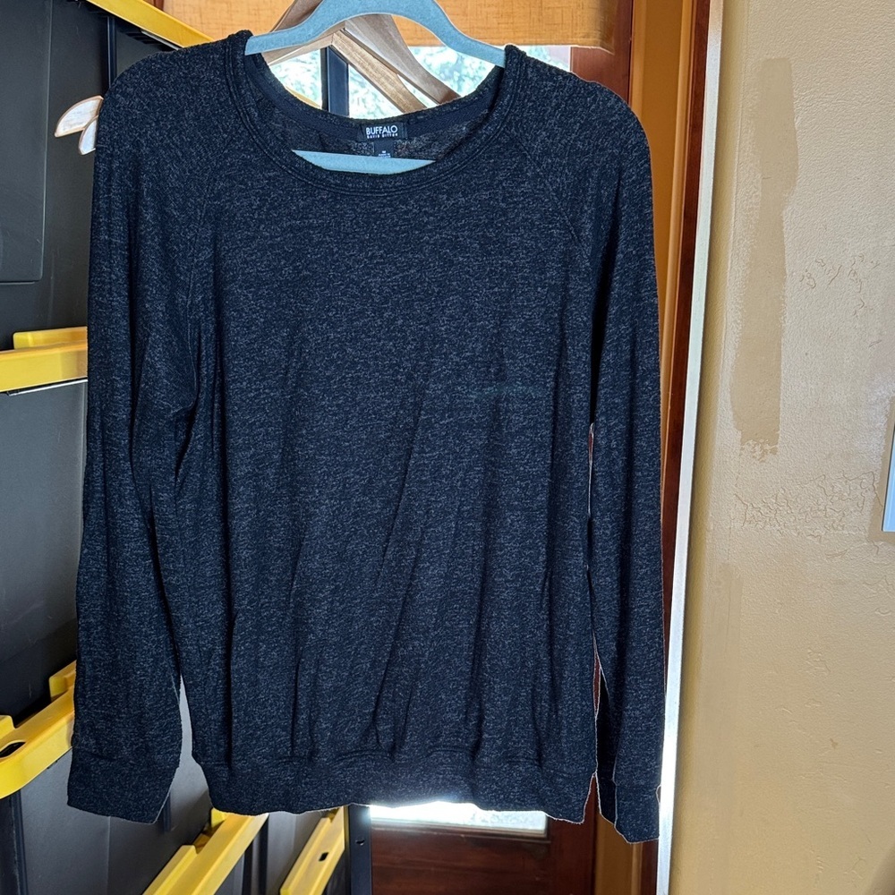 Buffalo David Bitton Charcoal Gray Knit Top Size Medium